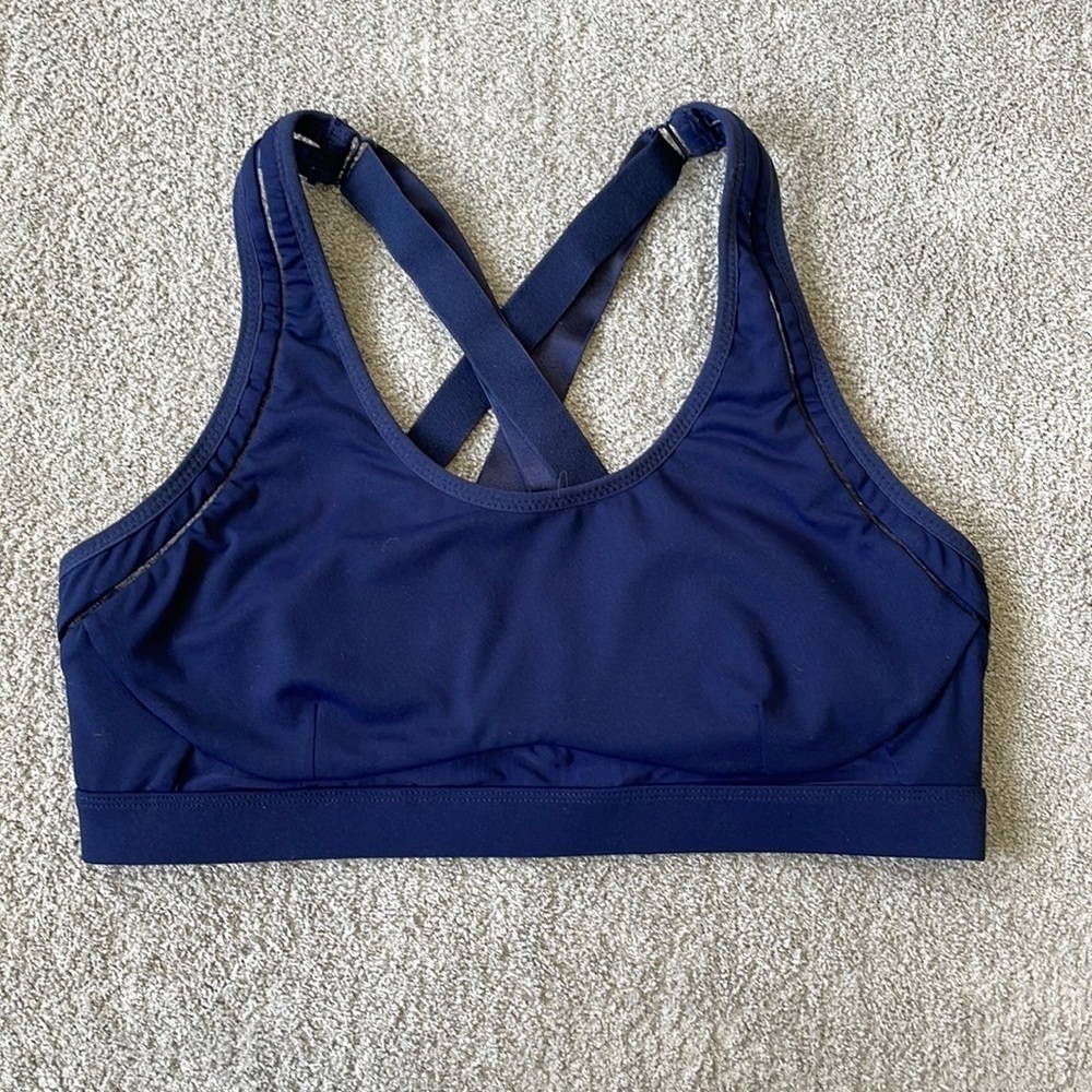 EC Fabletics Belle Navy High Impact Sports Bra - Approx Size Small